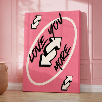 Love You More colorful reverse-card grid Canvas Wall Art – Love & Family Decor