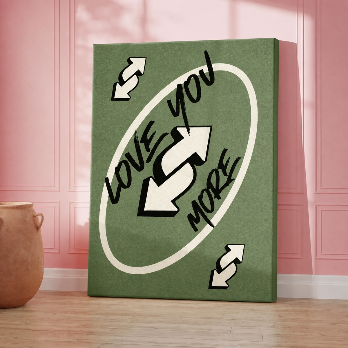 Love You More colorful reverse-card grid Canvas Wall Art – Love & Family Decor