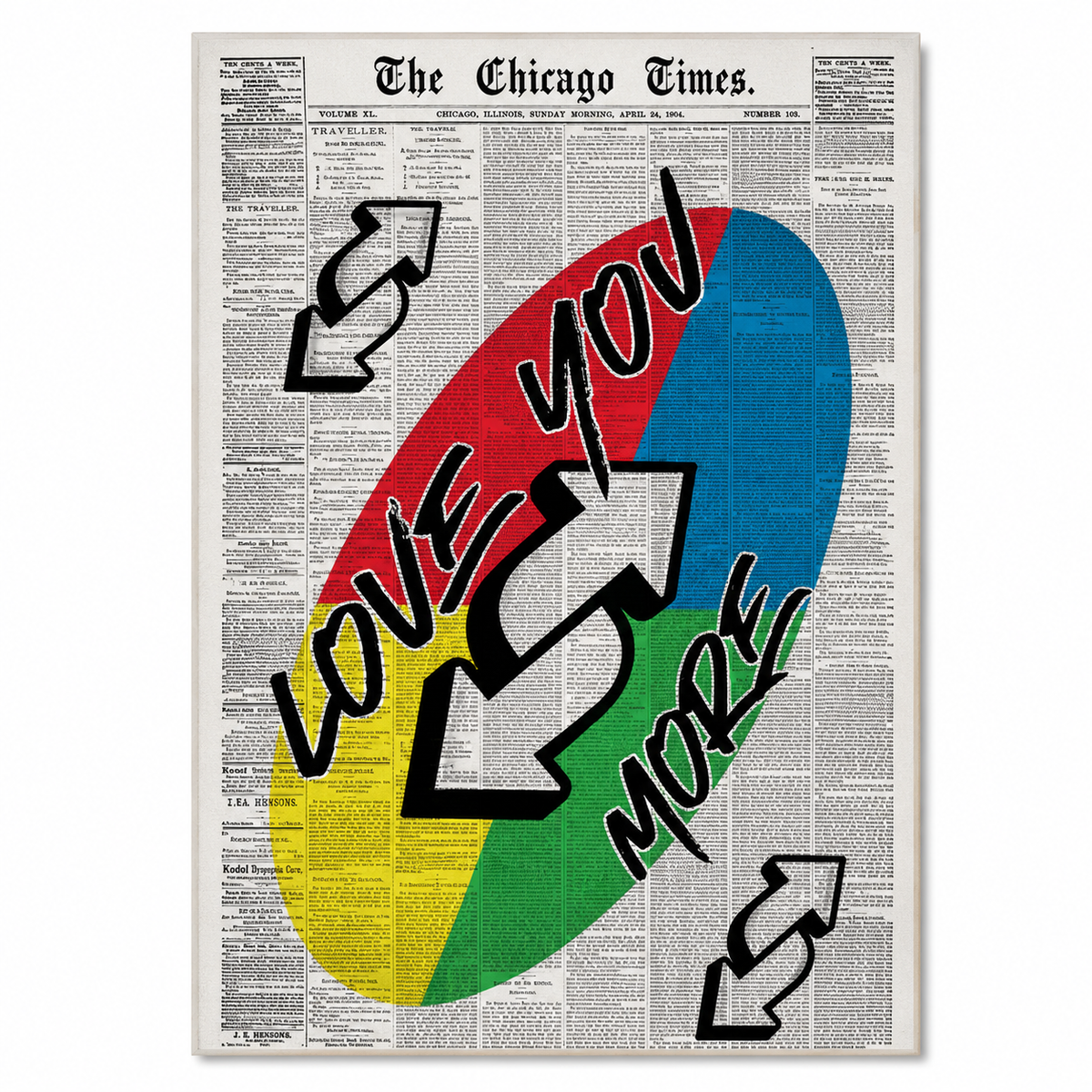 Love You More colorful reverse-card grid Canvas Wall Art – Love & Family Decor