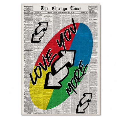 Love You More colorful reverse-card grid Canvas Wall Art – Love & Family Decor