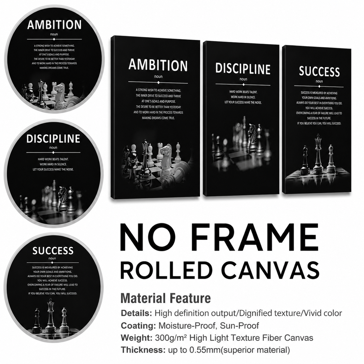 Contemporary Art Set 3-Piece Canvas Wall Art – Trendy Wall Art Decor