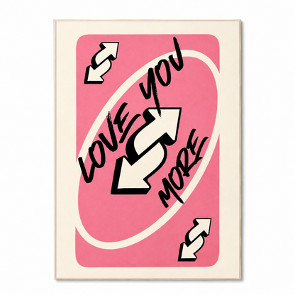 Love You More colorful reverse-card grid Canvas Wall Art – Love & Family Decor