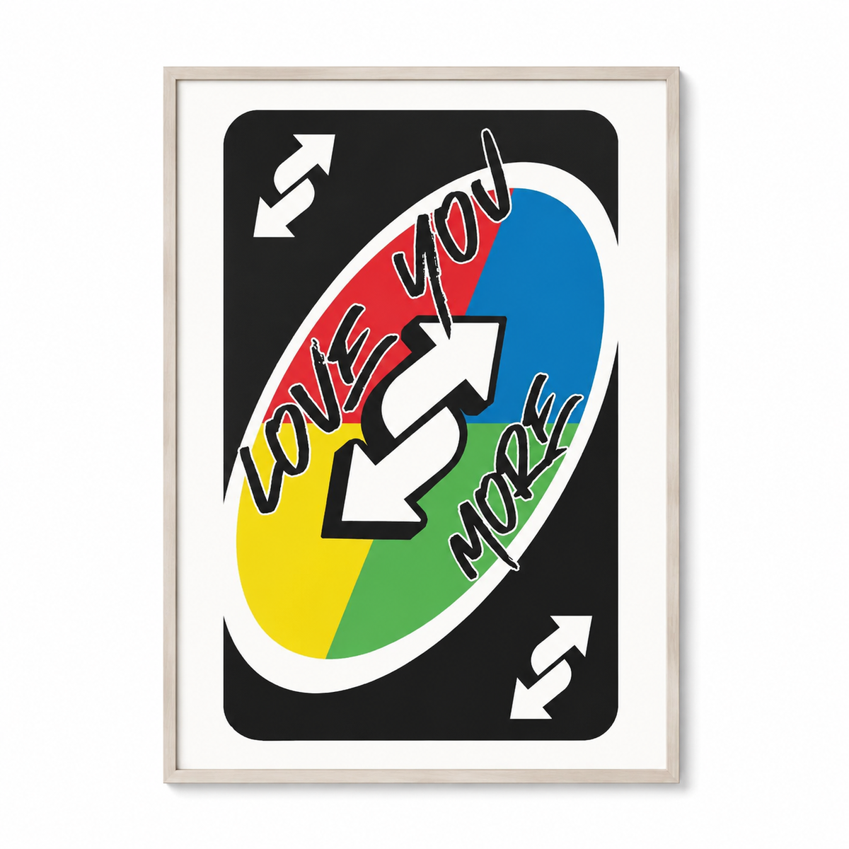 Love You More colorful reverse-card grid Canvas Wall Art – Love & Family Decor
