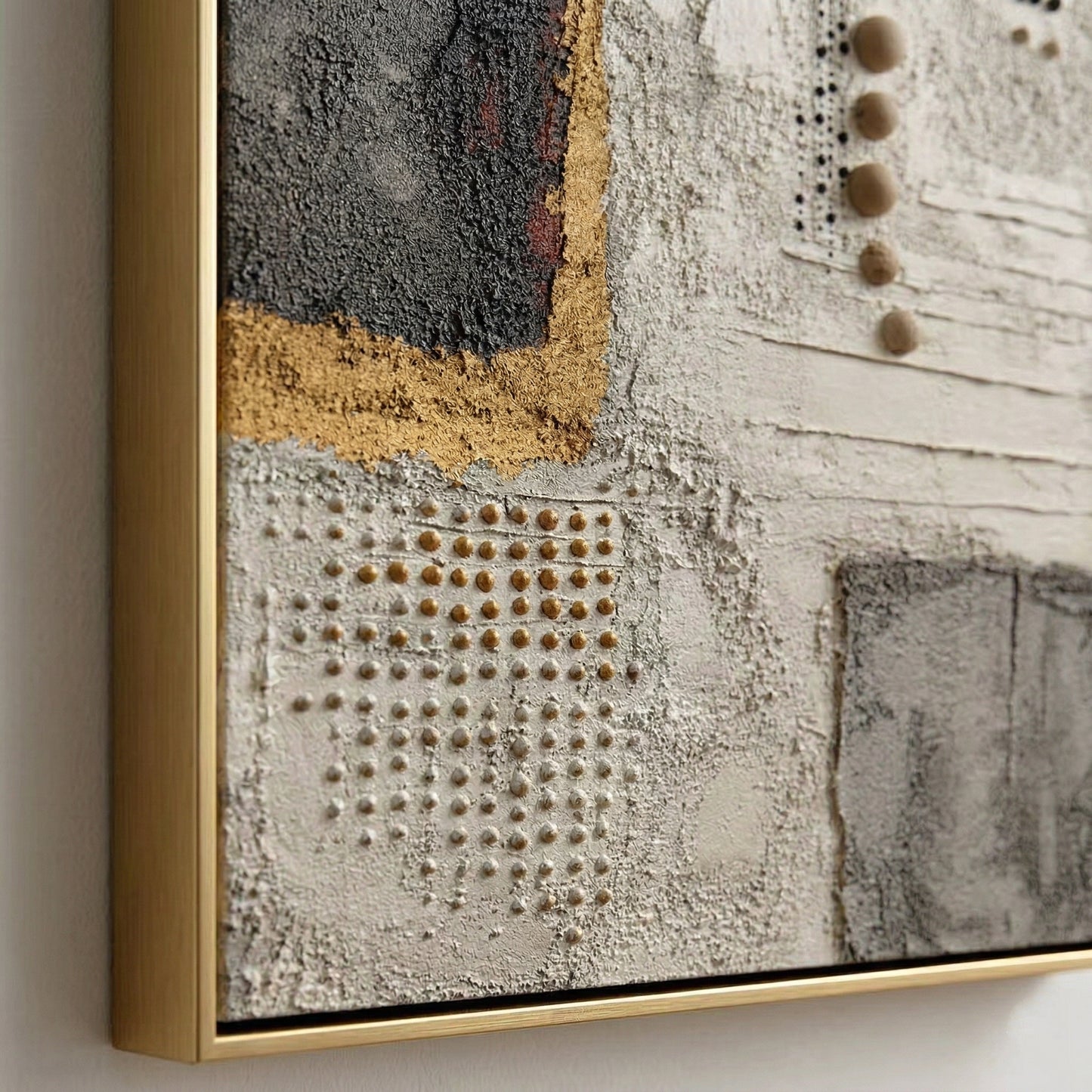 3D Heavy Texture Neutral Abstract Relief Painting EC0119 - Viral Wall Art