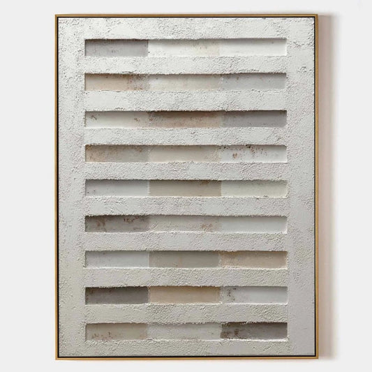3D Heavy Texture Neutral Abstract Relief Painting EC0103 - Viral Wall Art