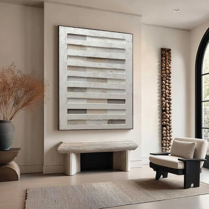 3D Heavy Texture Neutral Abstract Relief Painting EC0103 - Viral Wall Art
