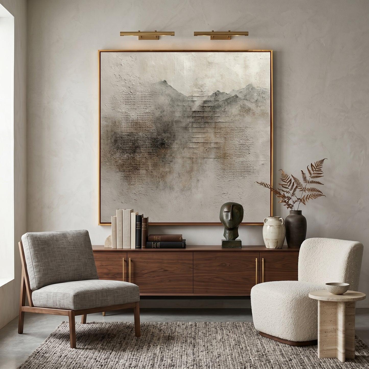 Wabi - Sabi 3D Heavy Texture Mountain Abstract Oil Painting EC0114 - Viral Wall Art
