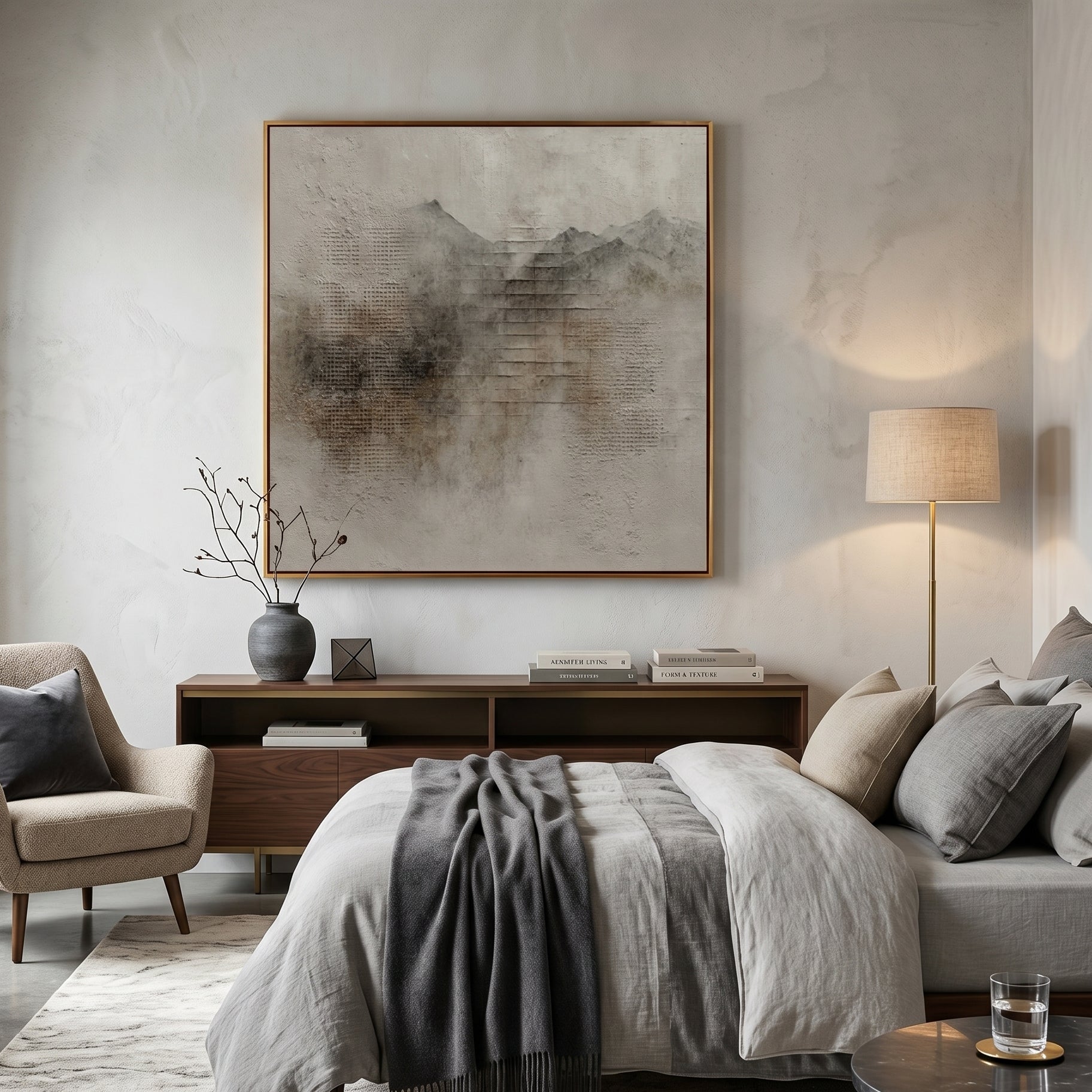 Wabi - Sabi 3D Heavy Texture Mountain Abstract Oil Painting EC0114 - Viral Wall Art