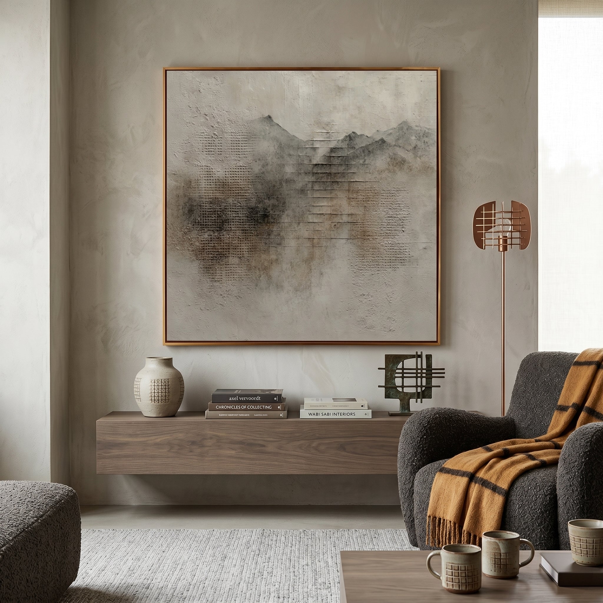 Wabi - Sabi 3D Heavy Texture Mountain Abstract Oil Painting EC0114 - Viral Wall Art
