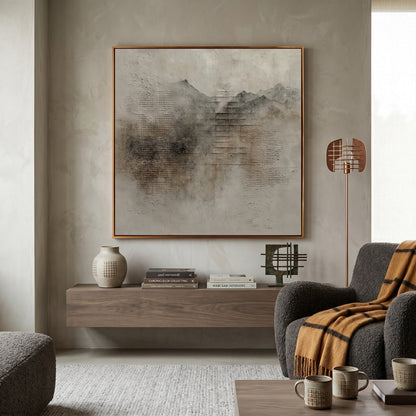 Wabi - Sabi 3D Heavy Texture Mountain Abstract Oil Painting EC0114 - Viral Wall Art