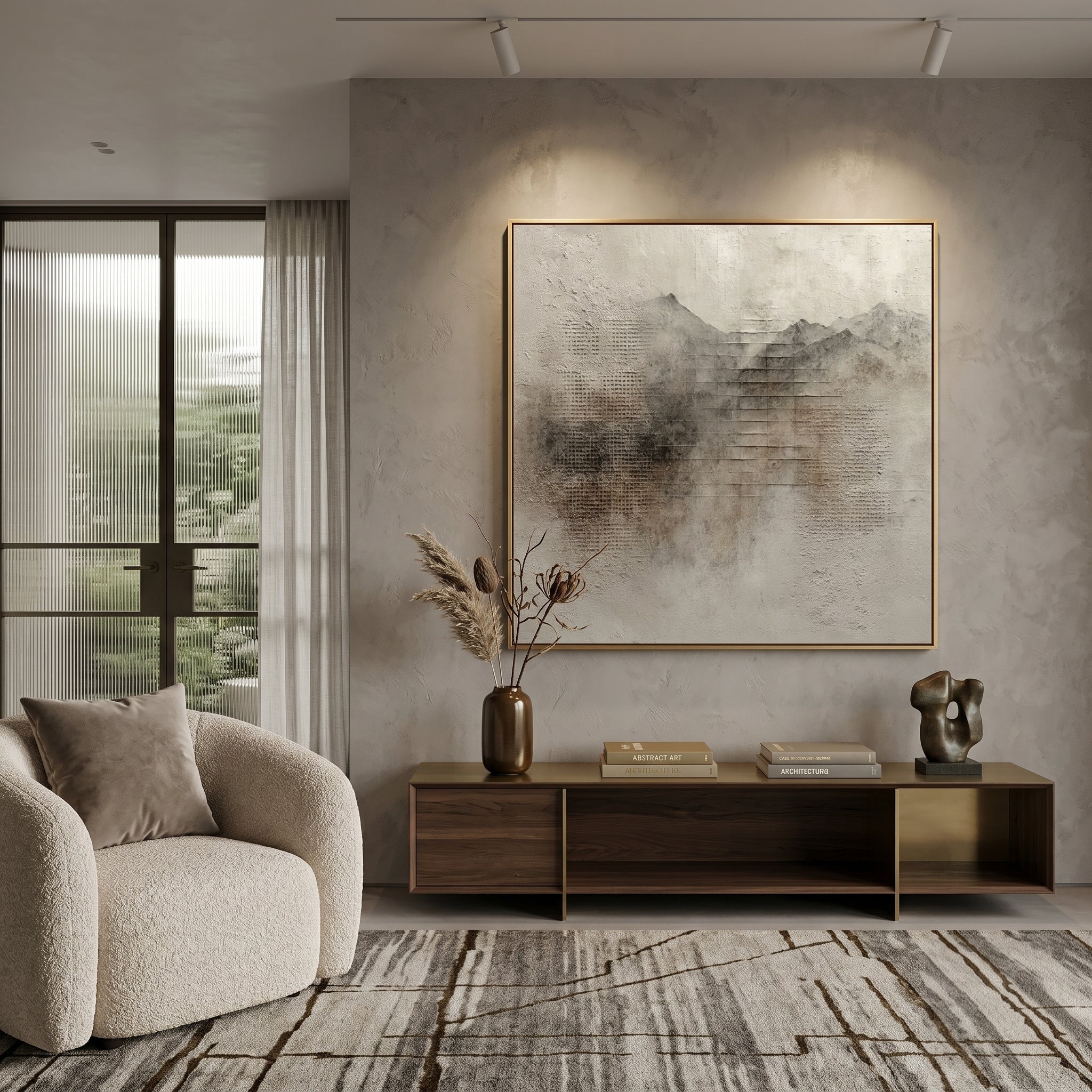 Wabi - Sabi 3D Heavy Texture Mountain Abstract Oil Painting EC0114 - Viral Wall Art