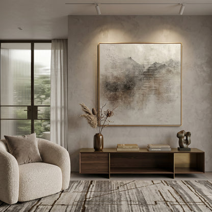 Wabi - Sabi 3D Heavy Texture Mountain Abstract Oil Painting EC0114 - Viral Wall Art