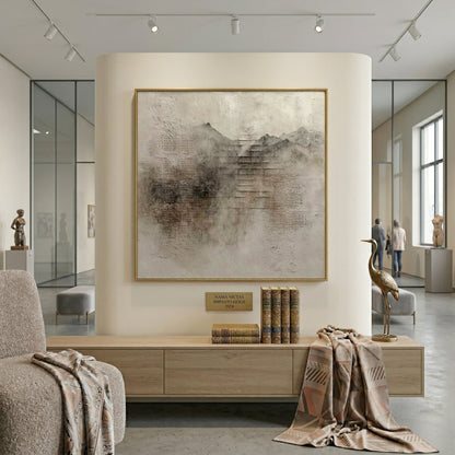Wabi - Sabi 3D Heavy Texture Mountain Abstract Oil Painting EC0114 - Viral Wall Art
