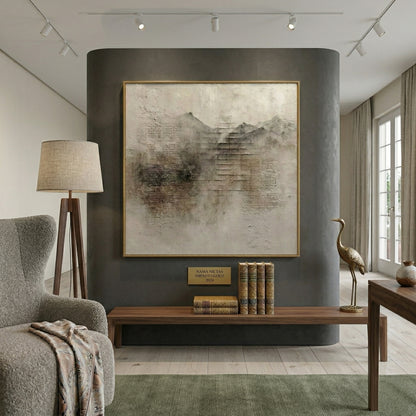 Wabi - Sabi 3D Heavy Texture Mountain Abstract Oil Painting EC0114 - Viral Wall Art