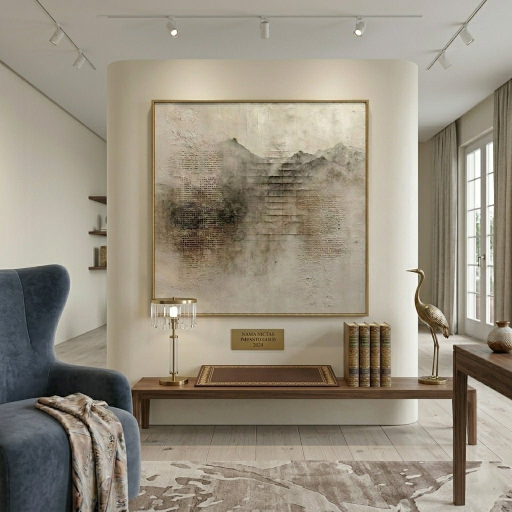 Wabi - Sabi 3D Heavy Texture Mountain Abstract Oil Painting EC0114 - Viral Wall Art