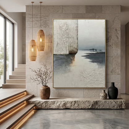 Wabi - Sabi Abstract Landscape Oil Painting EC0131 - Viral Wall Art