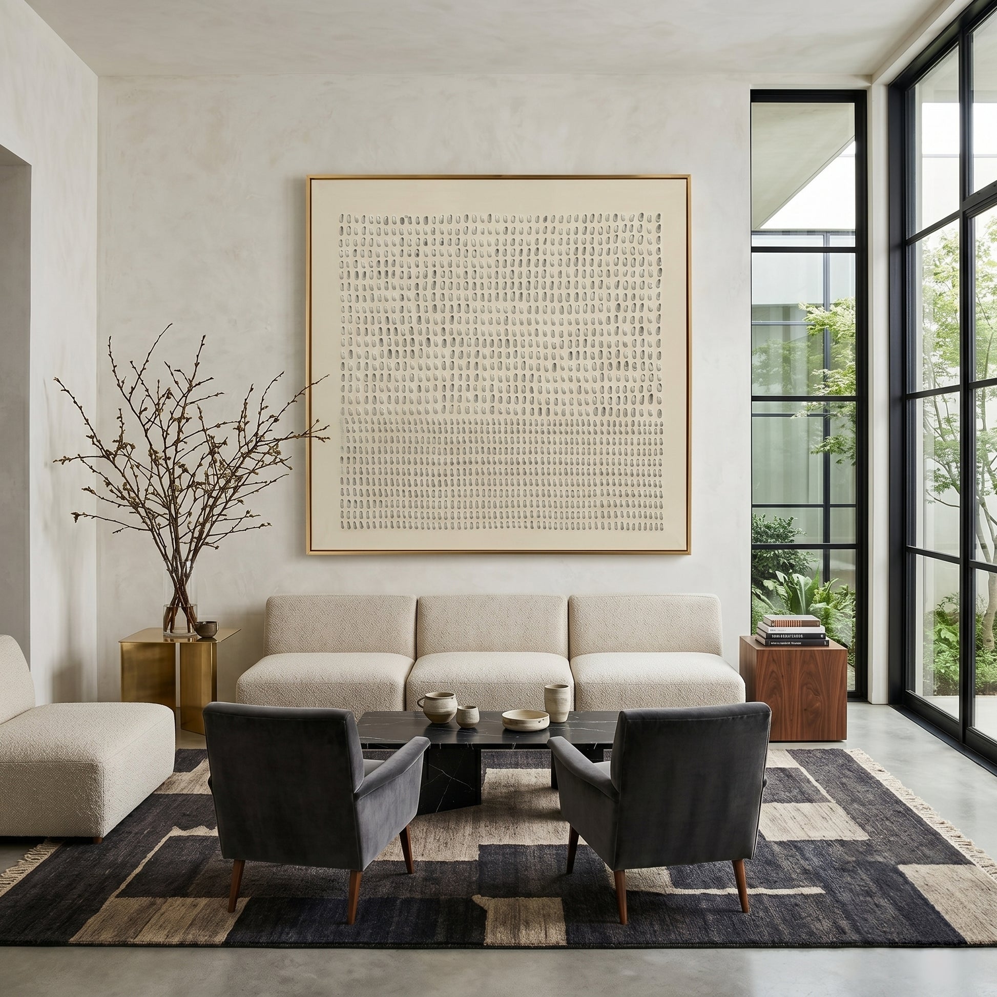 Wabi - Sabi 3D Heavy Texture Minimalist Pointillism Art EC0133 - Viral Wall Art