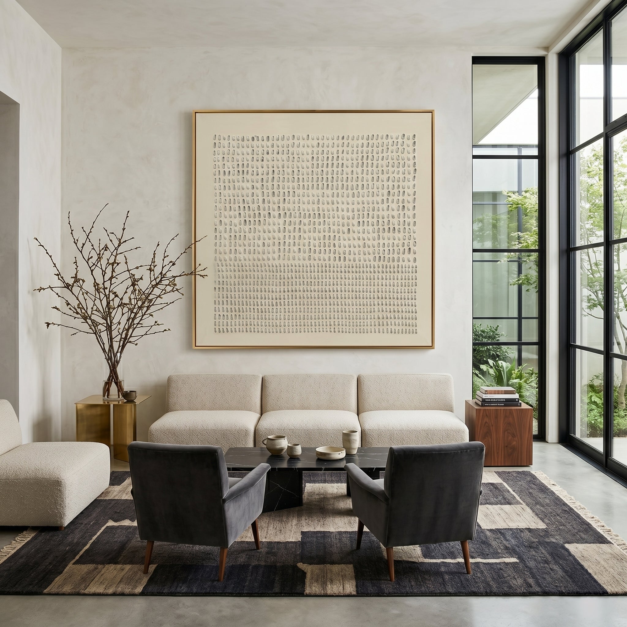 Wabi - Sabi 3D Heavy Texture Minimalist Pointillism Art EC0133 - Viral Wall Art