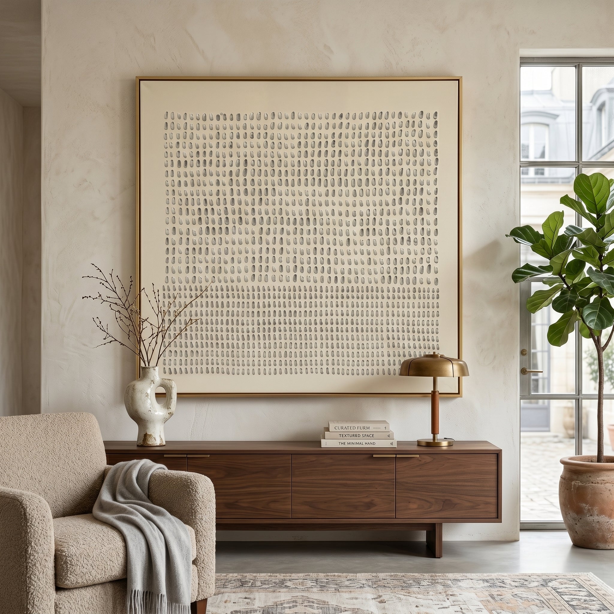 Wabi - Sabi 3D Heavy Texture Minimalist Pointillism Art EC0133 - Viral Wall Art