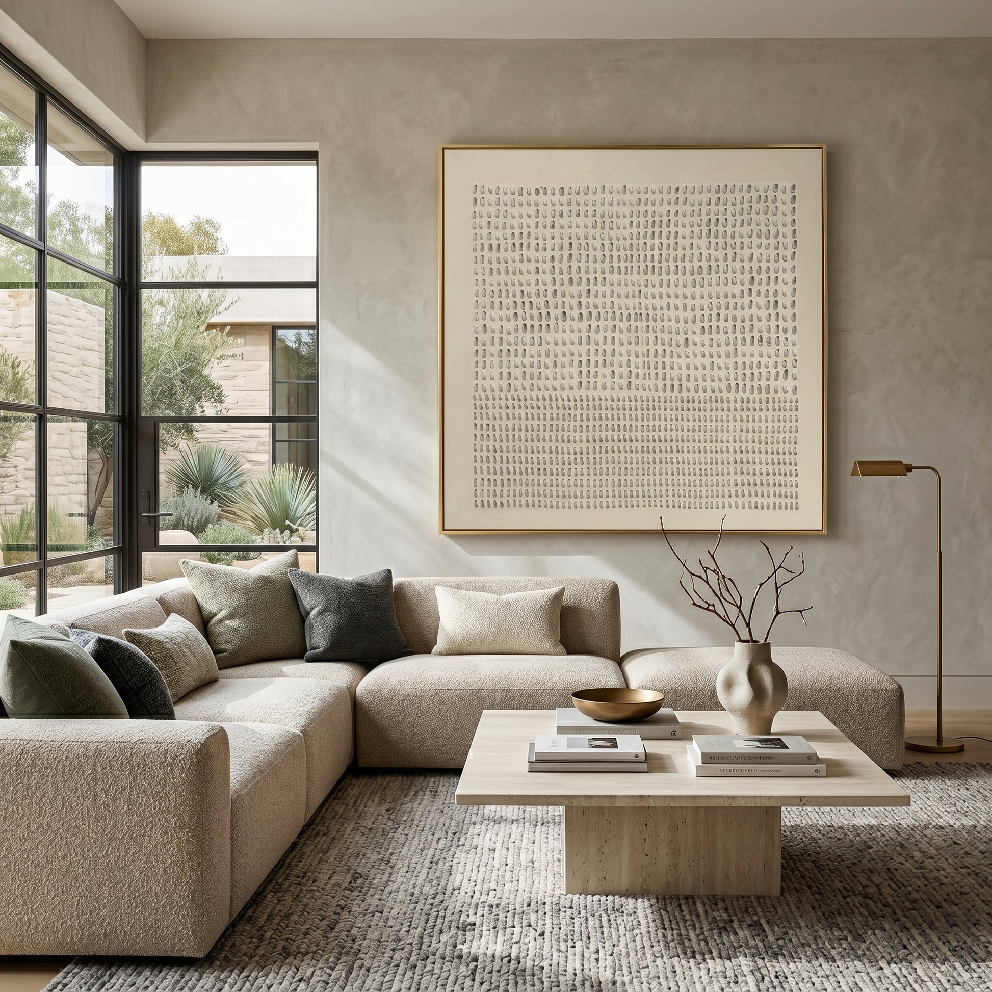 Wabi - Sabi 3D Heavy Texture Minimalist Pointillism Art EC0133 - Viral Wall Art