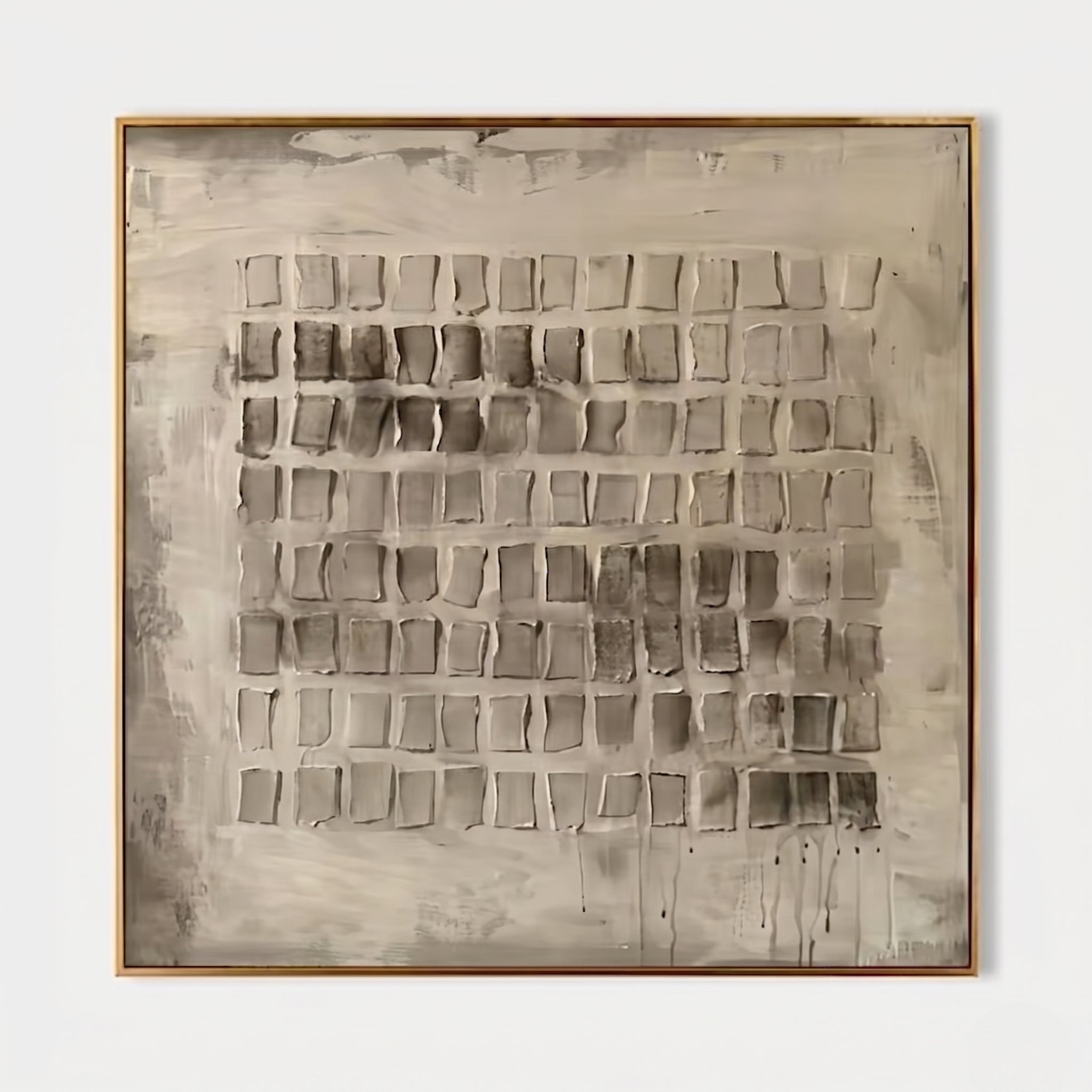 Wabi - Sabi 3D Heavy Texture Geometric Abstract Oil Painting EC0134 - Viral Wall Art