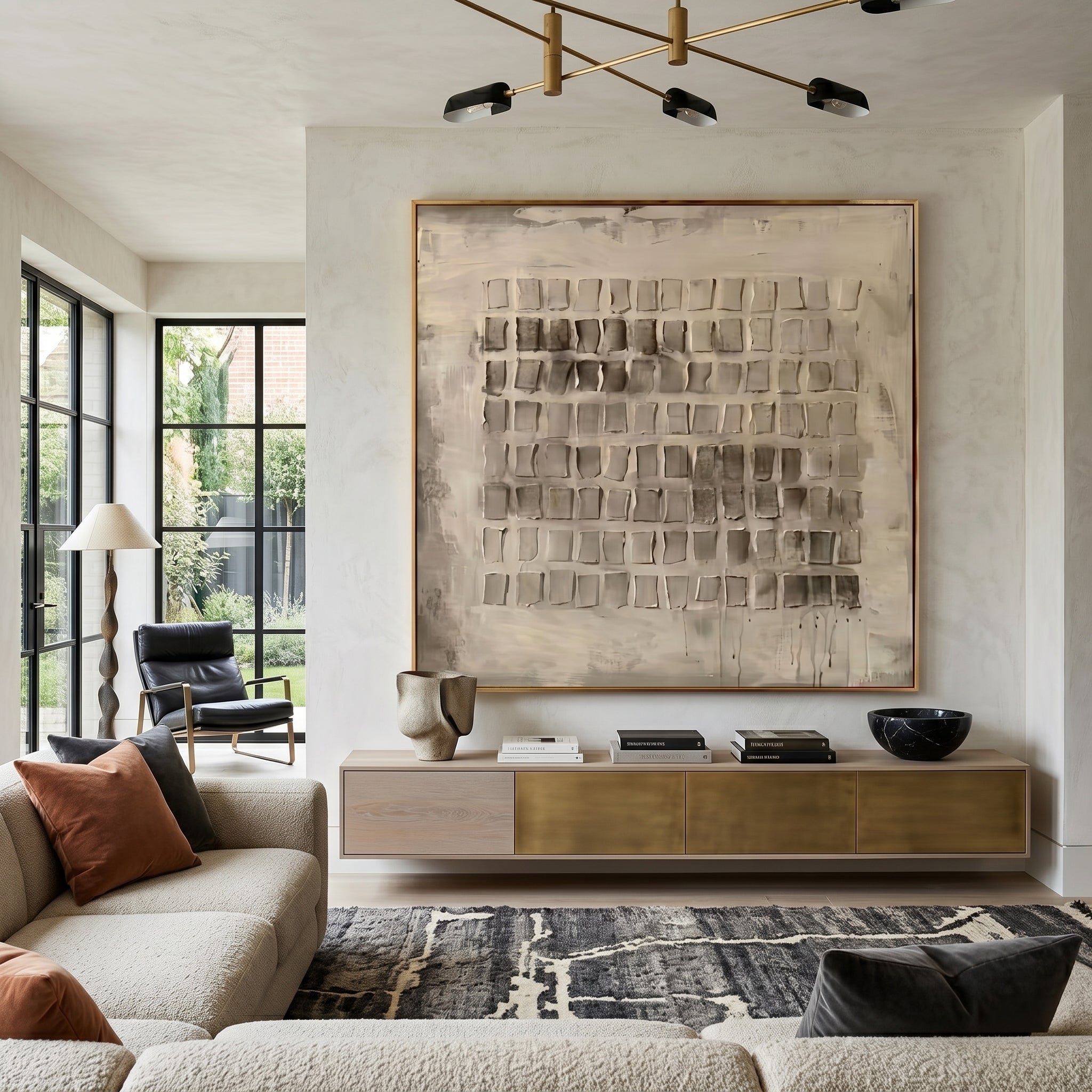 Wabi - Sabi 3D Heavy Texture Geometric Abstract Oil Painting EC0134 - Viral Wall Art