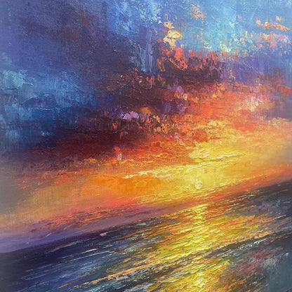 Heavy Texture Palette Knife Coastal Wall Art CY0064 - Viral Wall Art