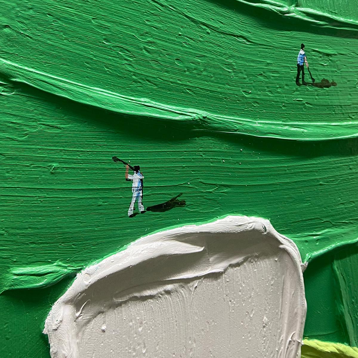 Modern Textured Abstract Golf Scene Painting GS0055 - Viral Wall Art