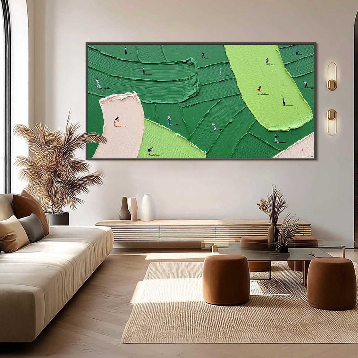 Modern Textured Abstract Golf Scene Painting GS0055 - Viral Wall Art