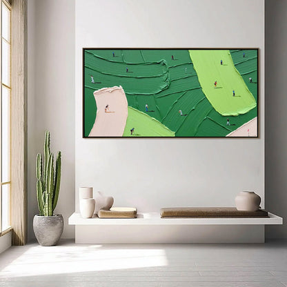 Modern Textured Abstract Golf Scene Painting GS0055 - Viral Wall Art