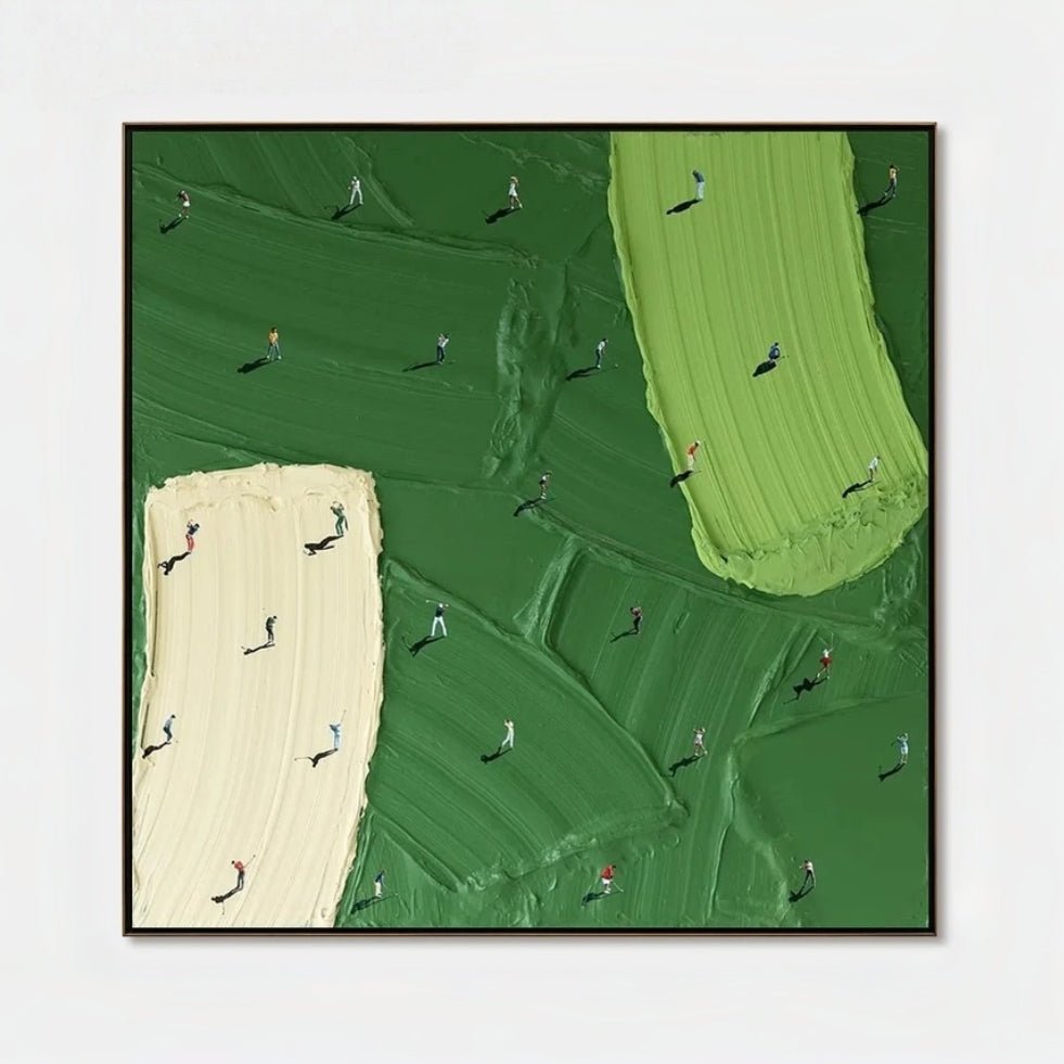 3D Impasto Golf Course Painting GS0053 - Viral Wall Art