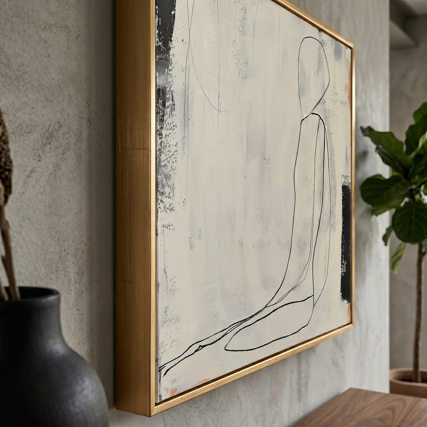 Modern Wabi - Sabi Abstract Portrait Wall Art JC0129 - Viral Wall Art