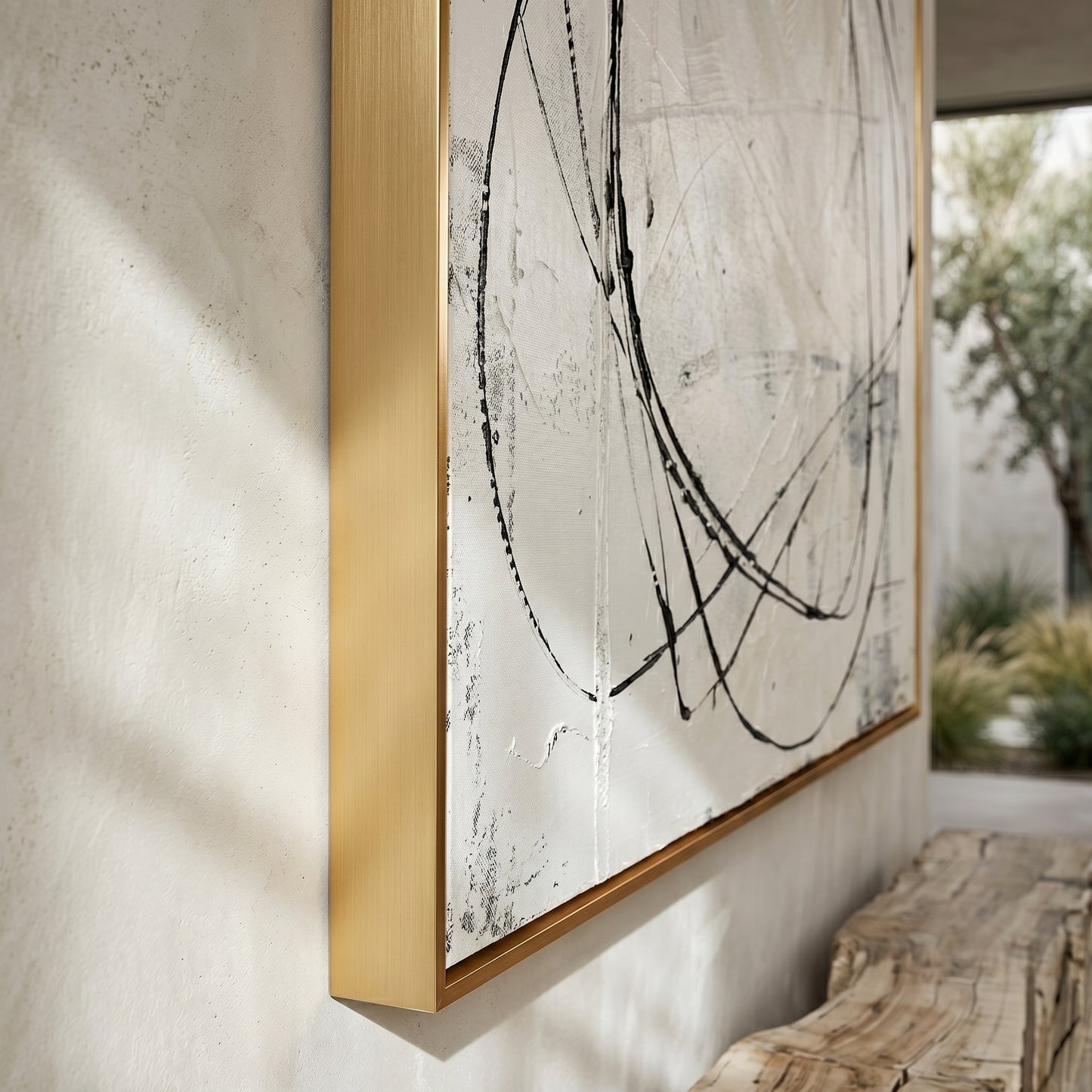 Wabi - Sabi Minimalist Line Abstract Oil Painting JC0135 - Viral Wall Art