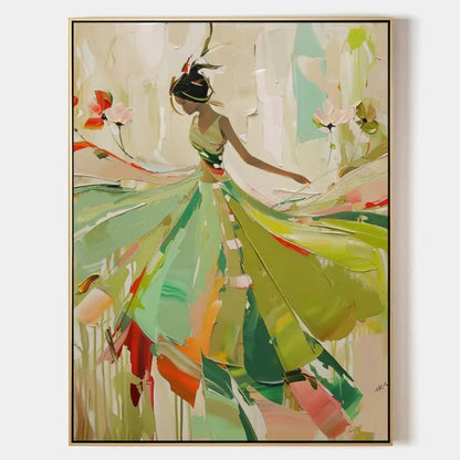 Forest Green & Apricot Modern Expressionist Wall Art JK0050 - Viral Wall Art