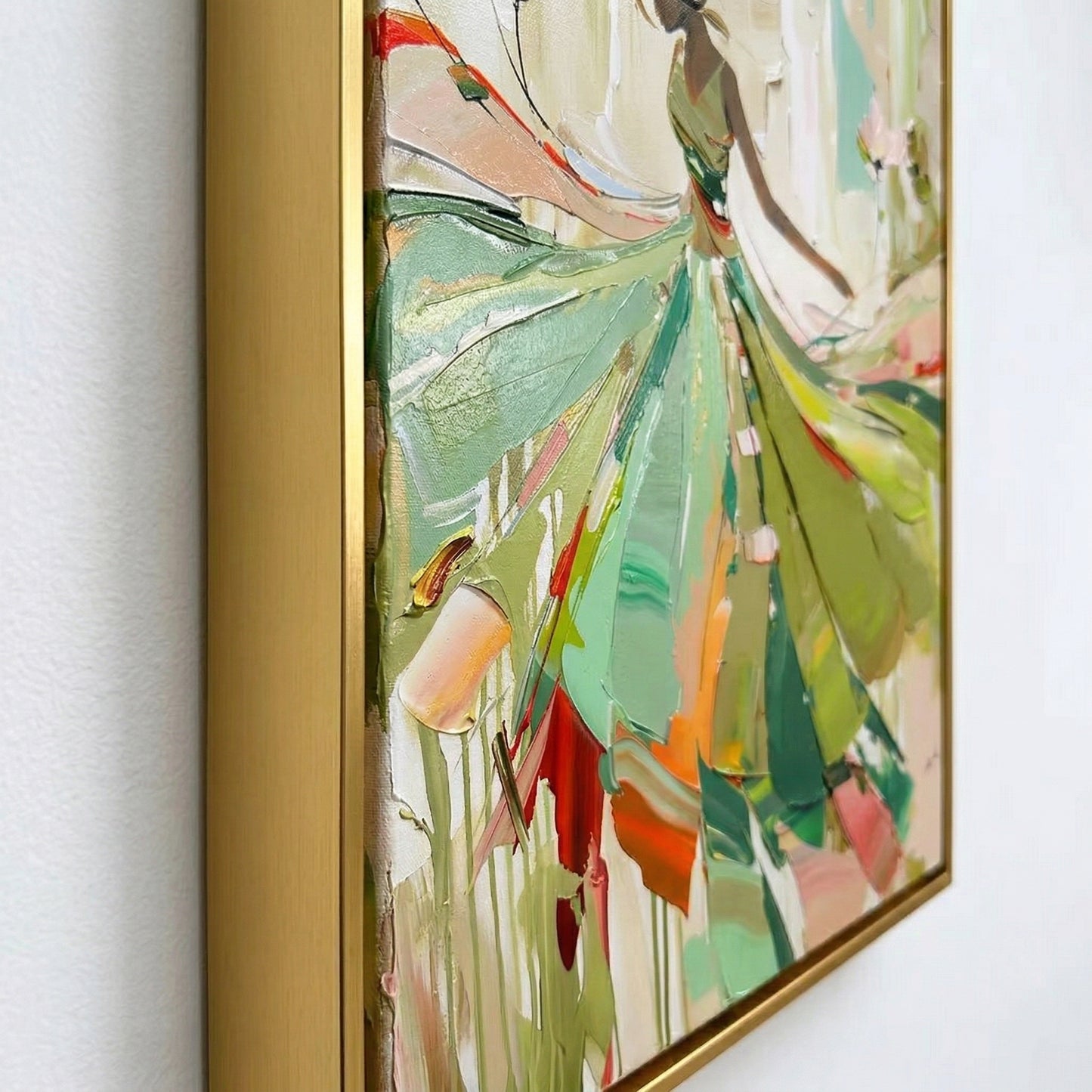 Forest Green & Apricot Modern Expressionist Wall Art JK0050 - Viral Wall Art