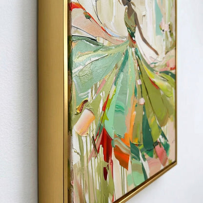 Forest Green & Apricot Modern Expressionist Wall Art JK0050 - Viral Wall Art