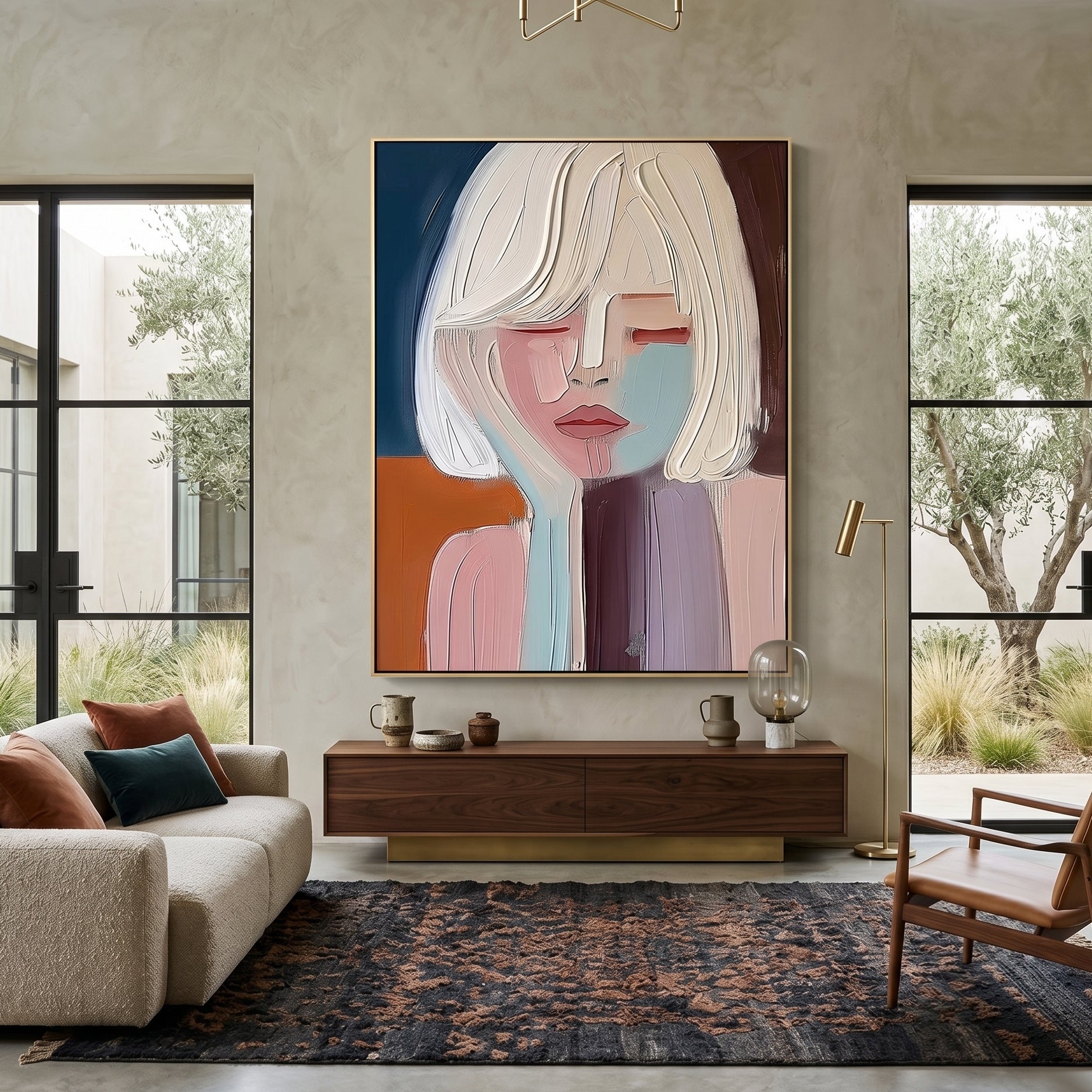 3D Heavy Texture Abstract Portrait JK0143 - Viral Wall Art
