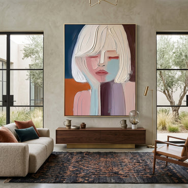 3D Heavy Texture Abstract Portrait JK0143 - Viral Wall Art