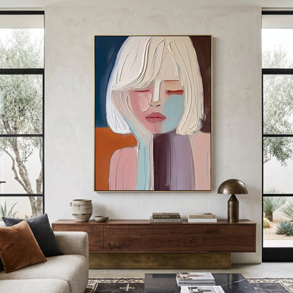 3D Heavy Texture Abstract Portrait JK0143 - Viral Wall Art