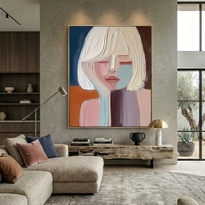3D Heavy Texture Abstract Portrait JK0143 - Viral Wall Art