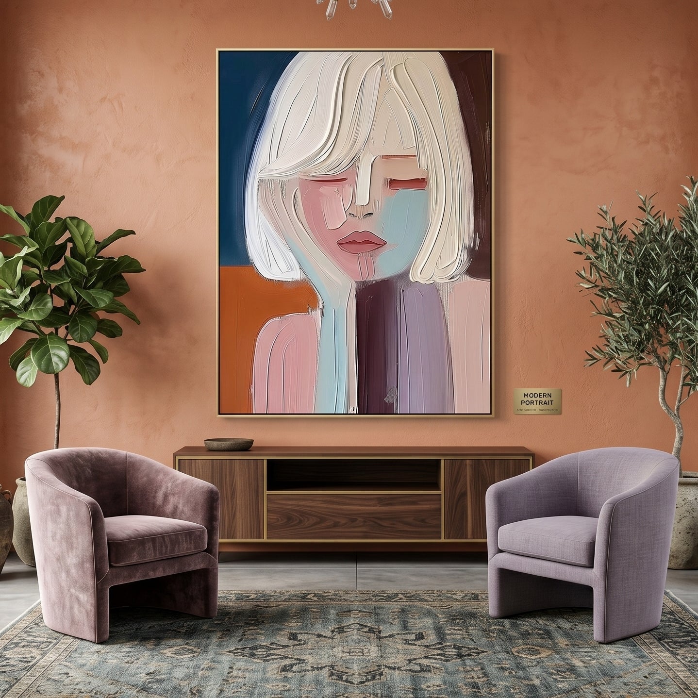 3D Heavy Texture Abstract Portrait JK0143 - Viral Wall Art