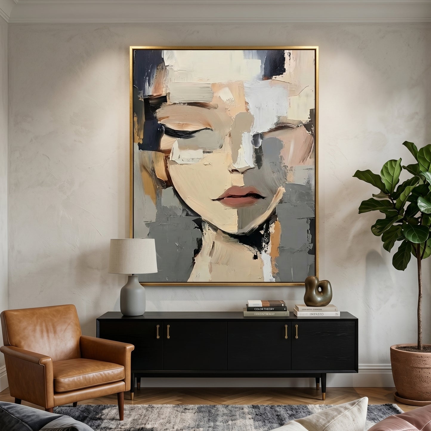 3D Heavy Texture Abstract Face Oil Painting JK0144 - Viral Wall Art