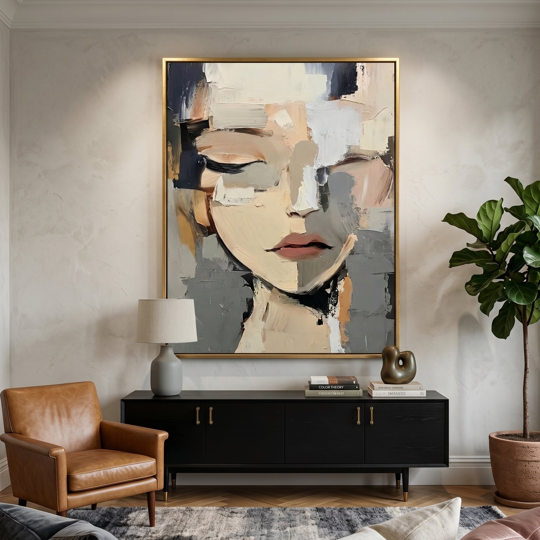 3D Heavy Texture Abstract Face Oil Painting JK0144 - Viral Wall Art