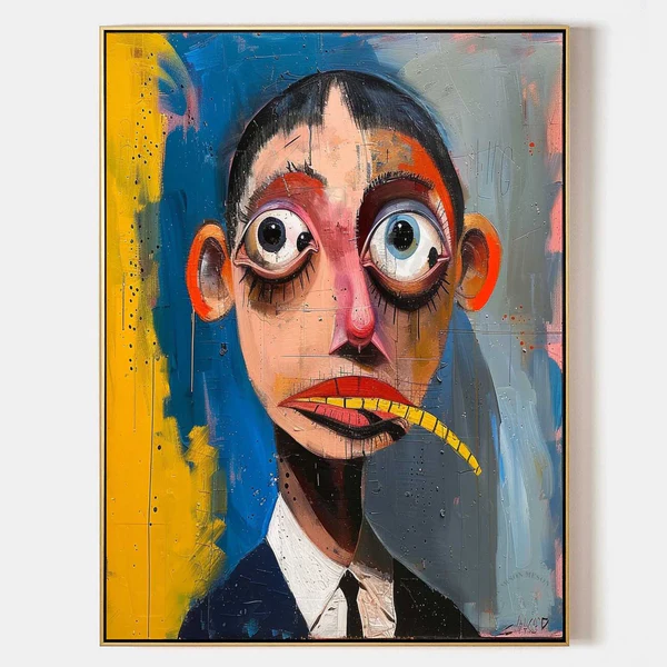 Surreal Neo - Pop Expressionist Oil Painting KS0128 - Viral Wall Art