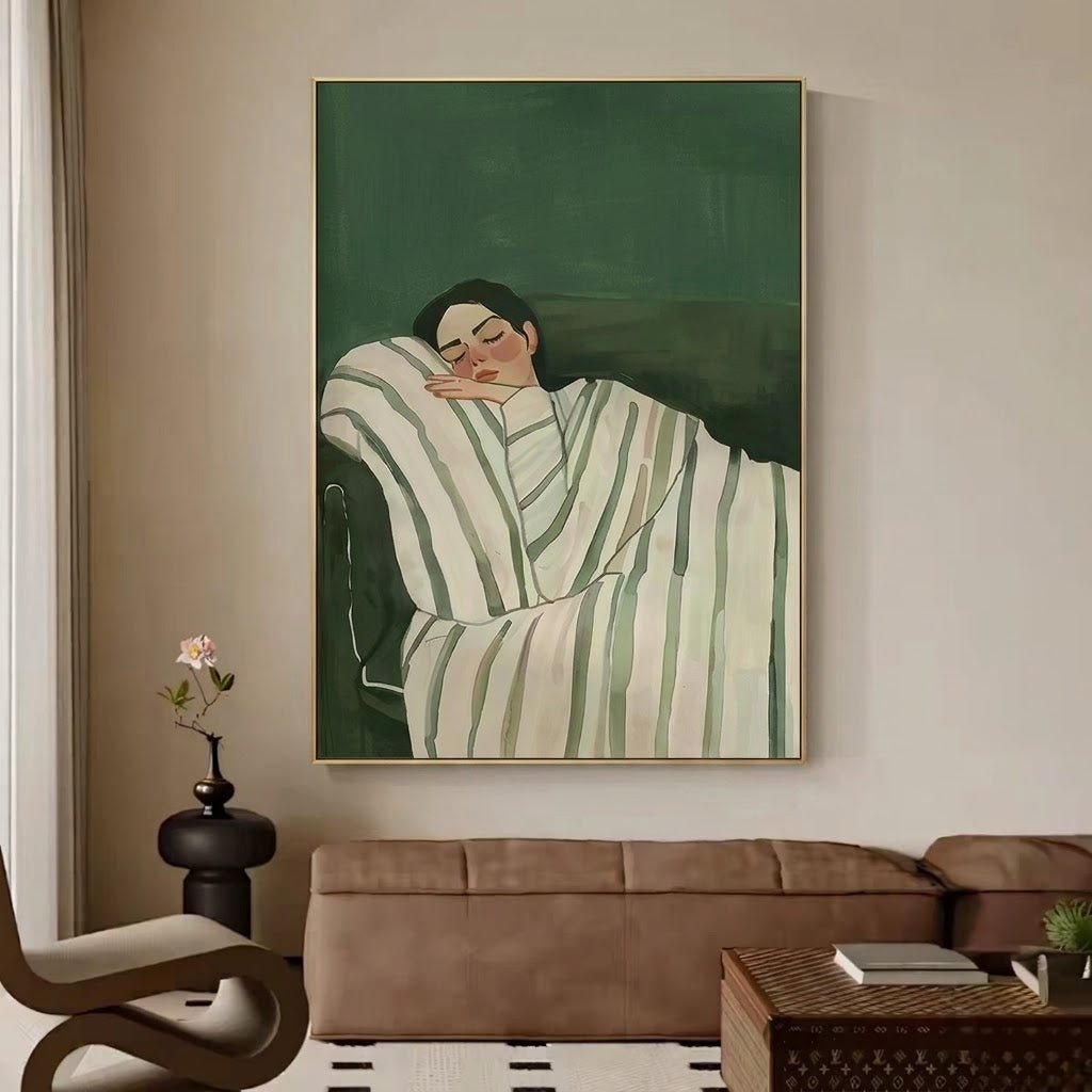Forest Green Portrait Painting KS0163 - Viral Wall Art