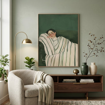 Forest Green Portrait Painting KS0163 - Viral Wall Art