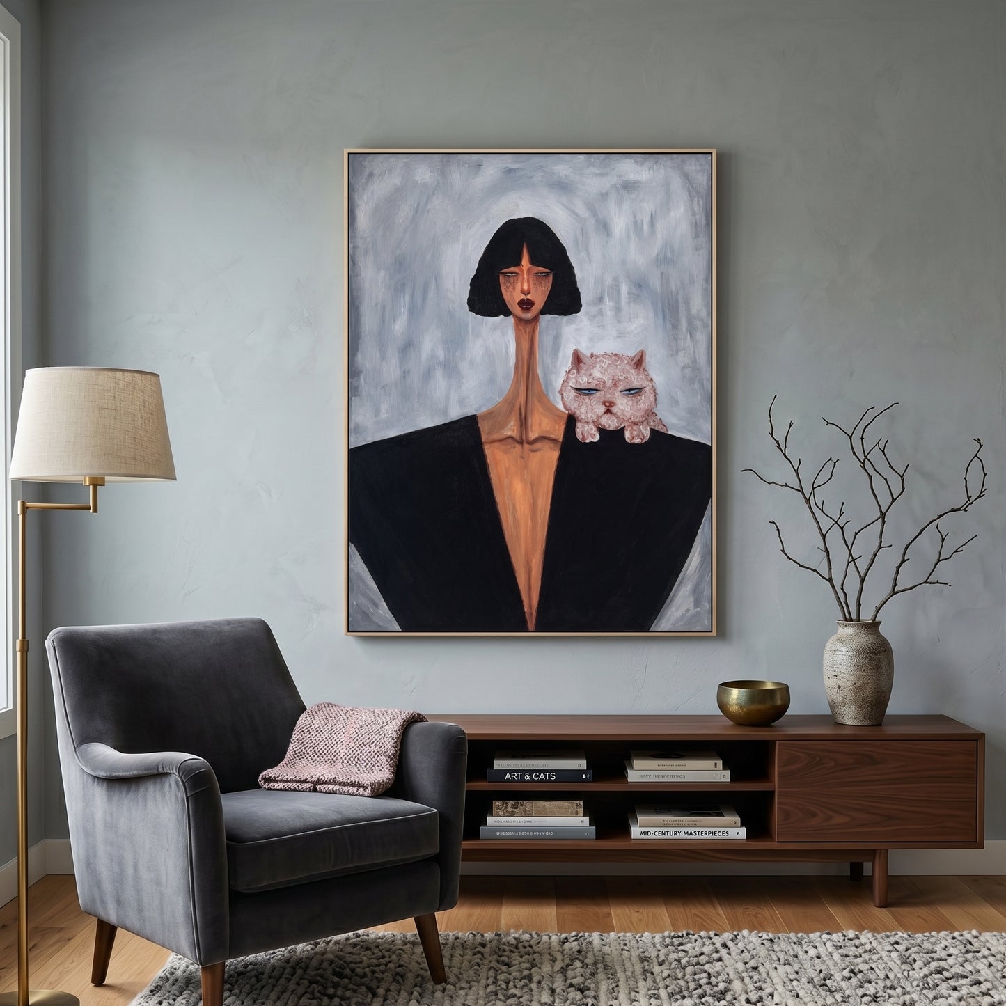 Texture Surrealist Portrait Painting KS0165 - Viral Wall Art