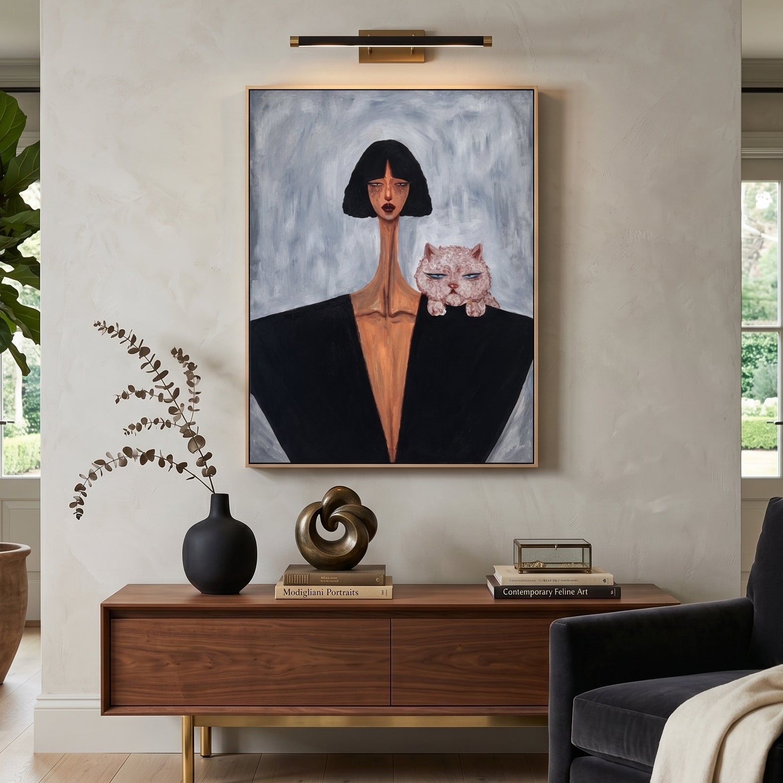 Texture Surrealist Portrait Painting KS0165 - Viral Wall Art