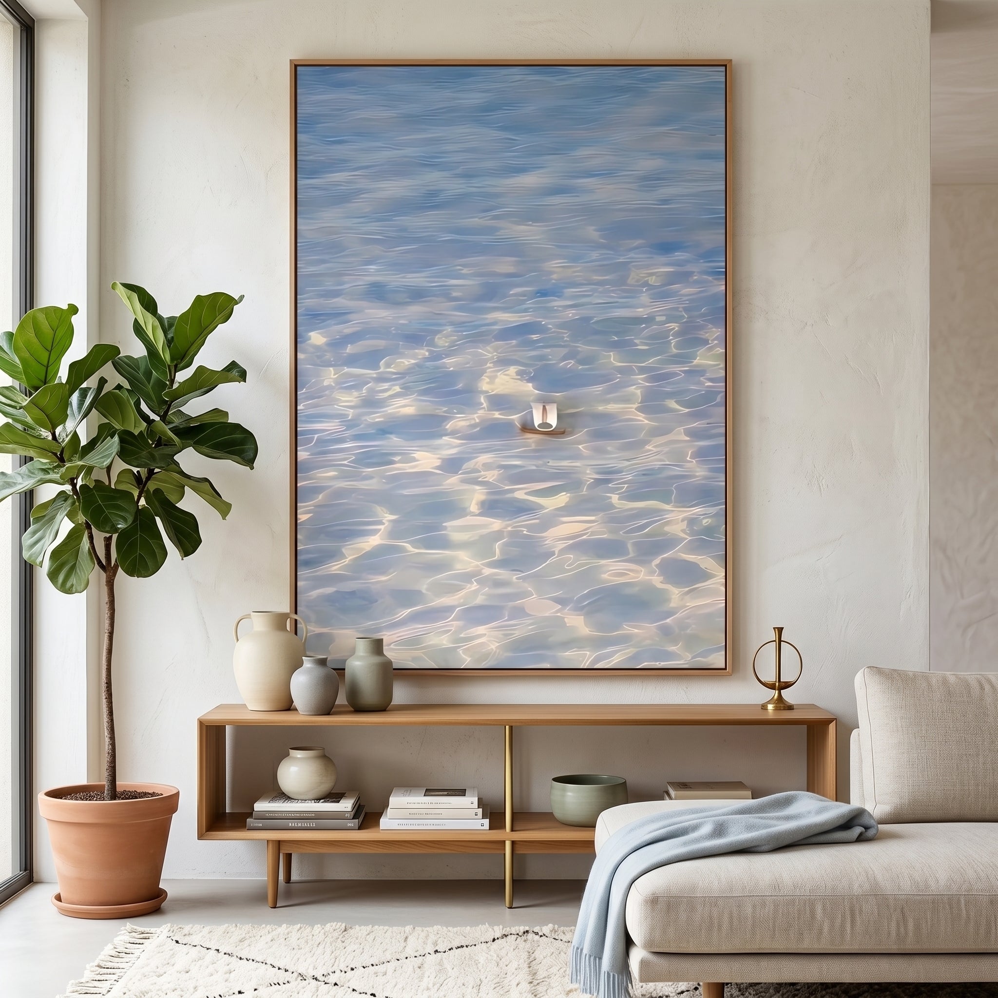 Modern Minimalist Blue Water Ripple Art SQ0175 - Viral Wall Art