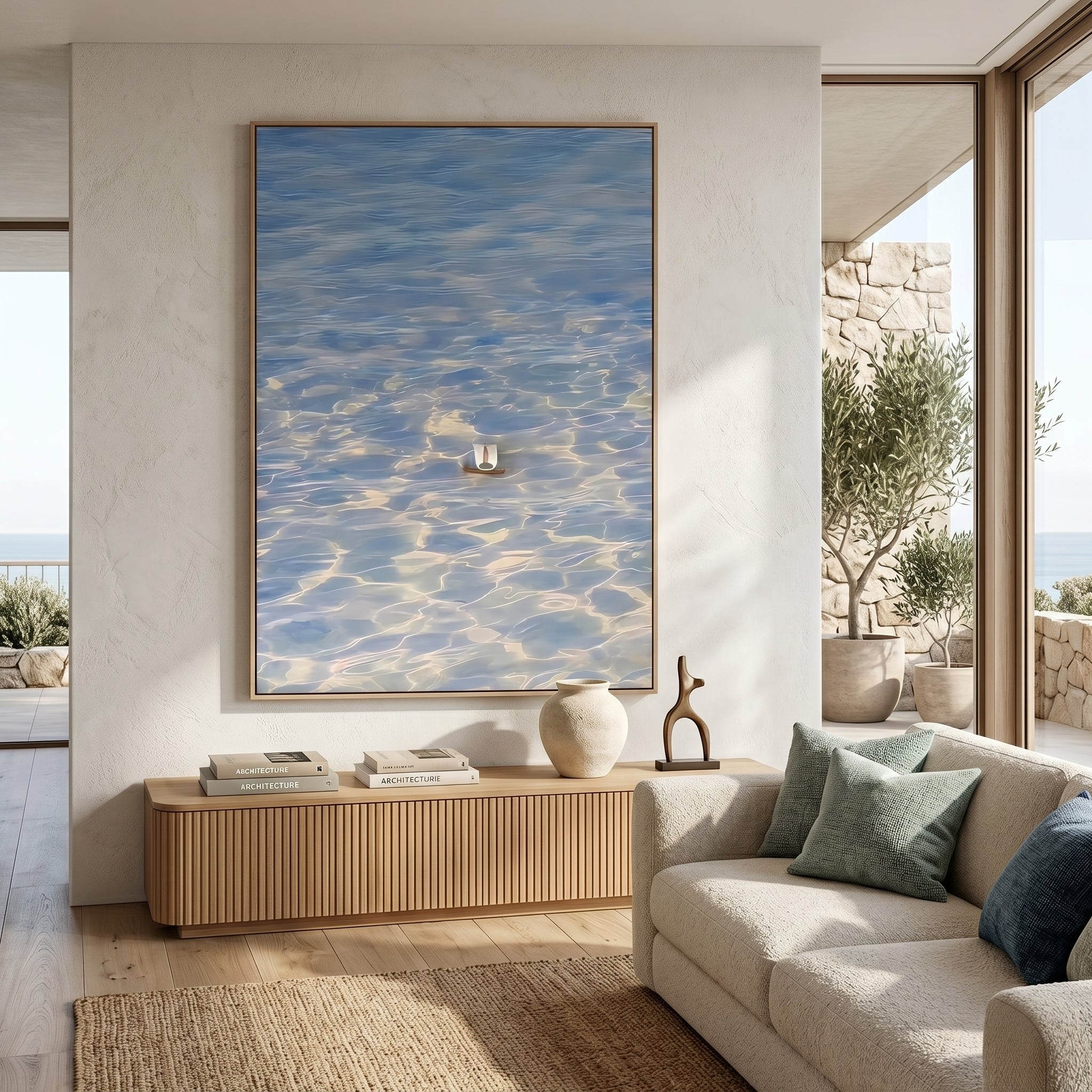 Modern Minimalist Blue Water Ripple Art SQ0175 - Viral Wall Art